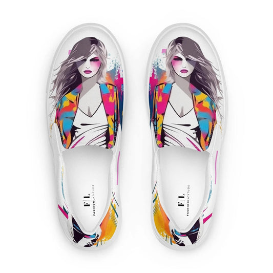 Bold Move - Women’s Painted Slip-on Canvas Shoes - Fashion Latitude