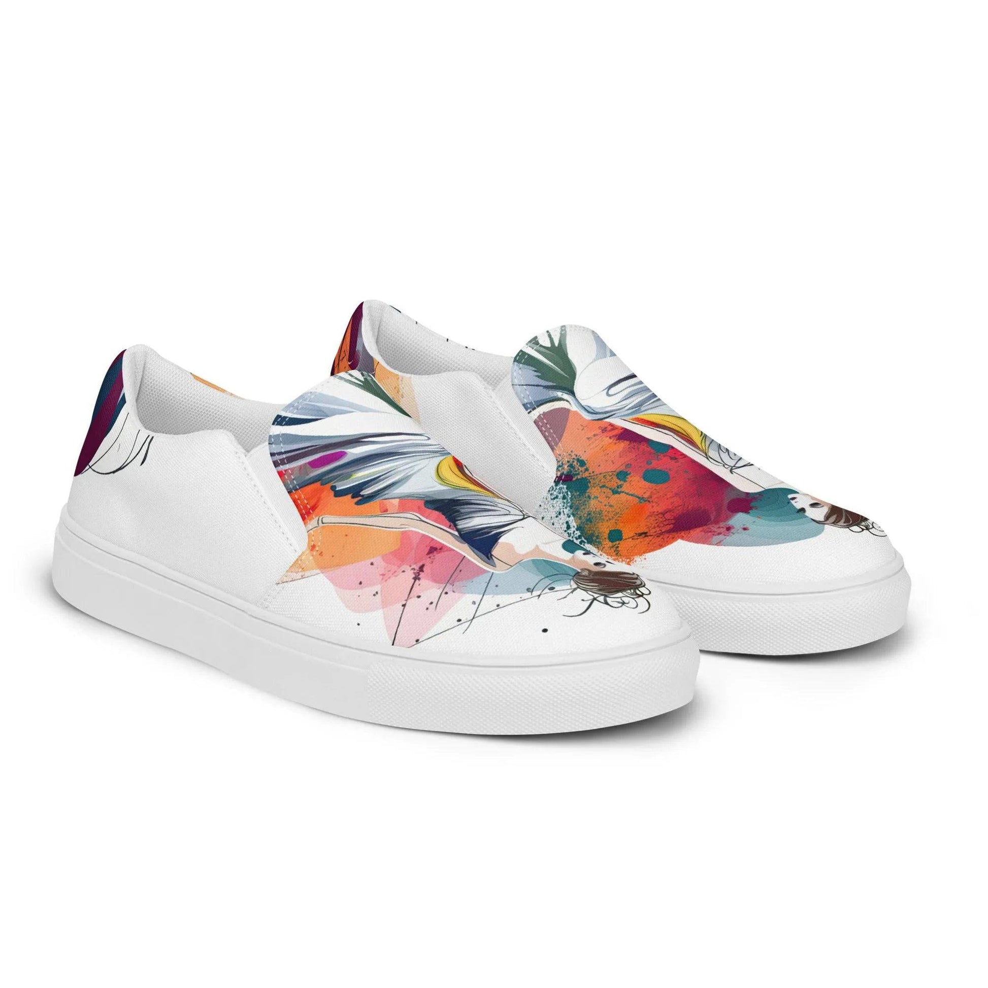 Dancing Melodies - Women’s Painted Slip-on Canvas Shoes - Fashion Latitude