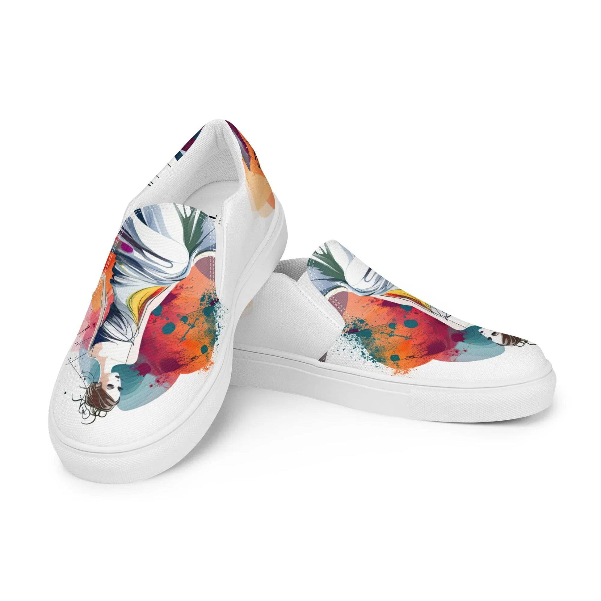 Dancing Melodies - Women’s Painted Slip-on Canvas Shoes - Fashion Latitude