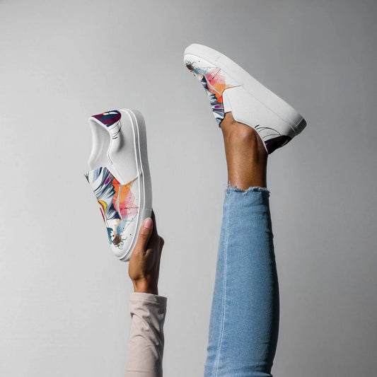 Dancing Melodies - Women’s Painted Slip-on Canvas Shoes - Fashion Latitude