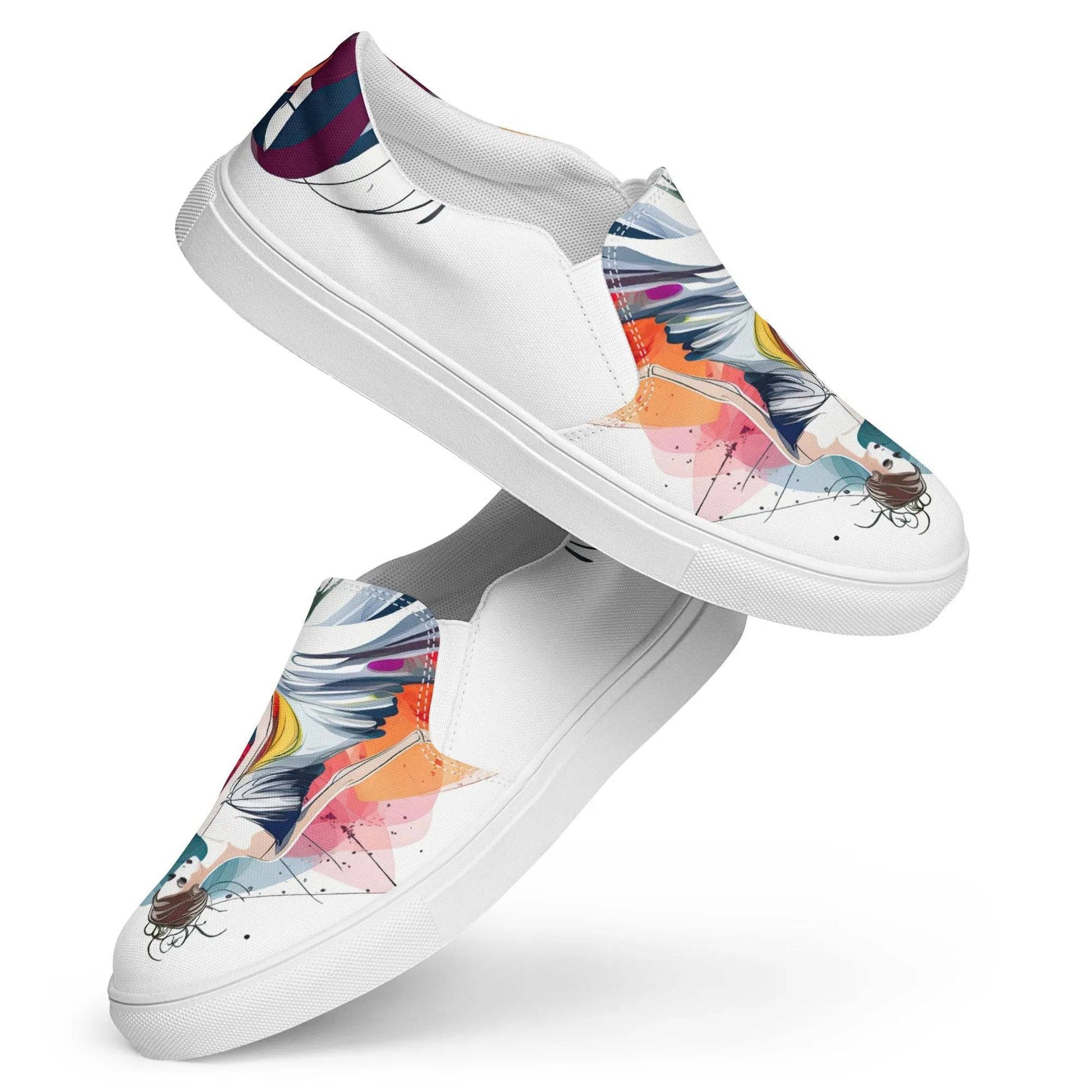 Dancing Melodies - Women’s Painted Slip-on Canvas Shoes - Fashion Latitude