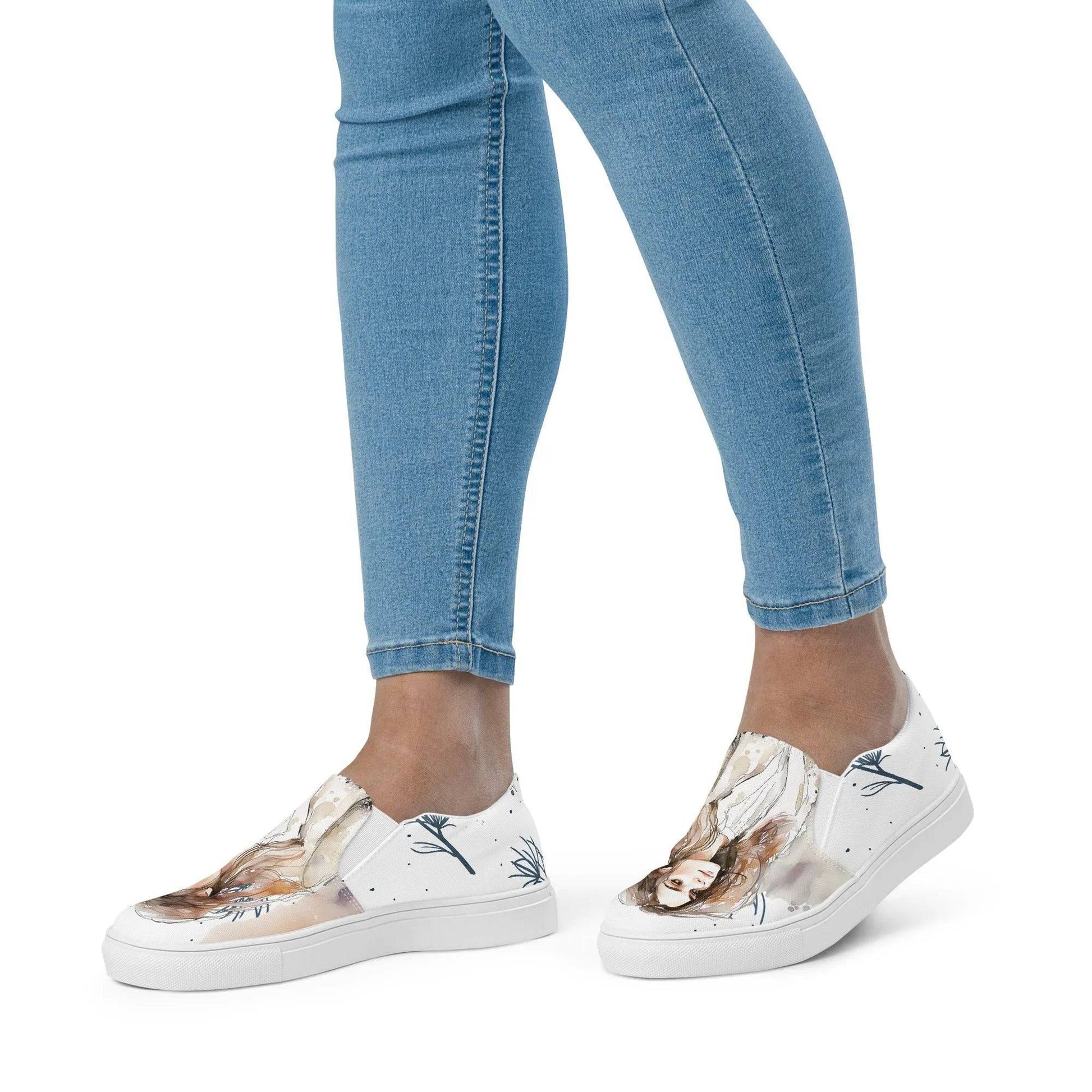 My Dream, My Love - Women’s Painted Slip-on Canvas Shoes - Fashion Latitude