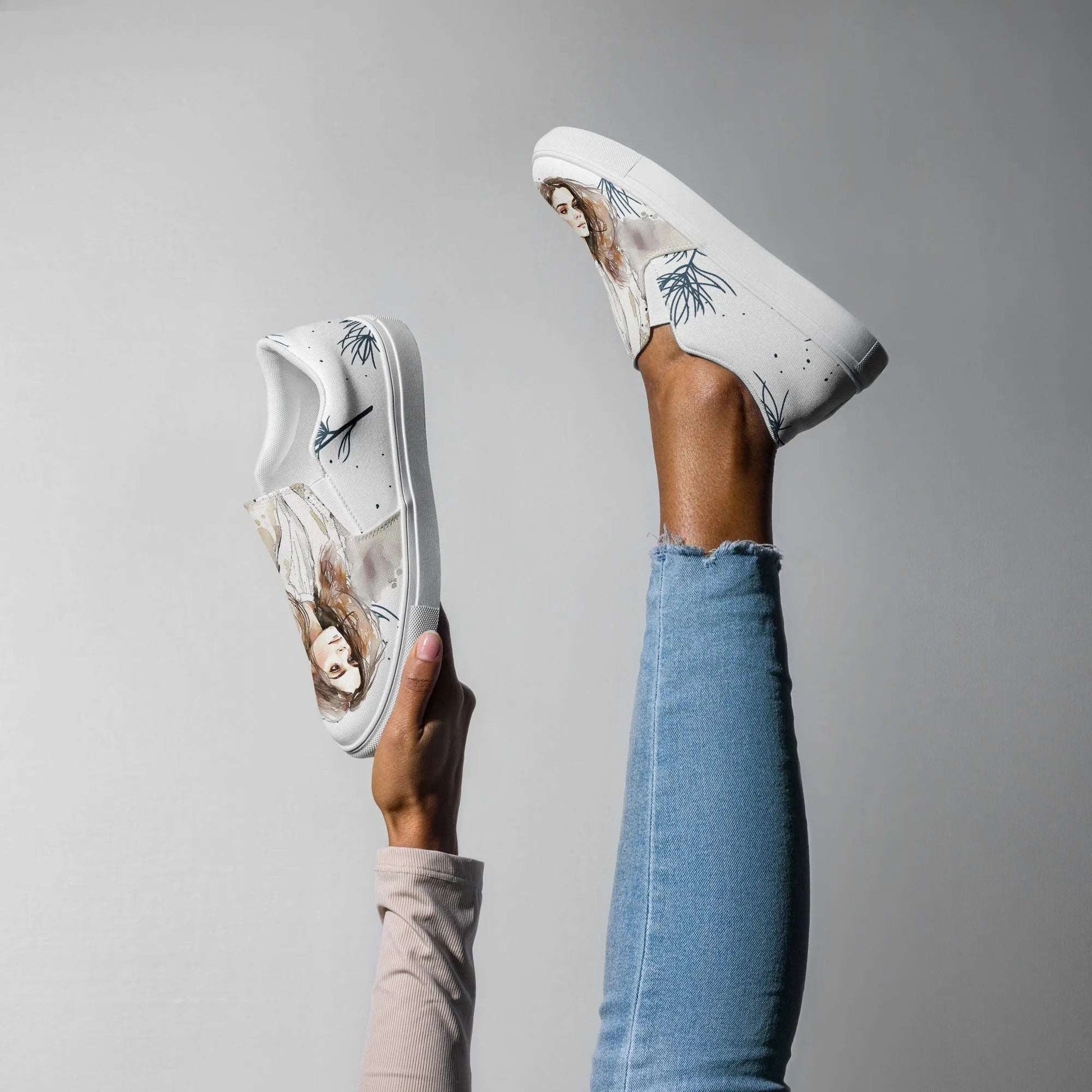 My Dream, My Love - Women’s Painted Slip-on Canvas Shoes - Fashion Latitude