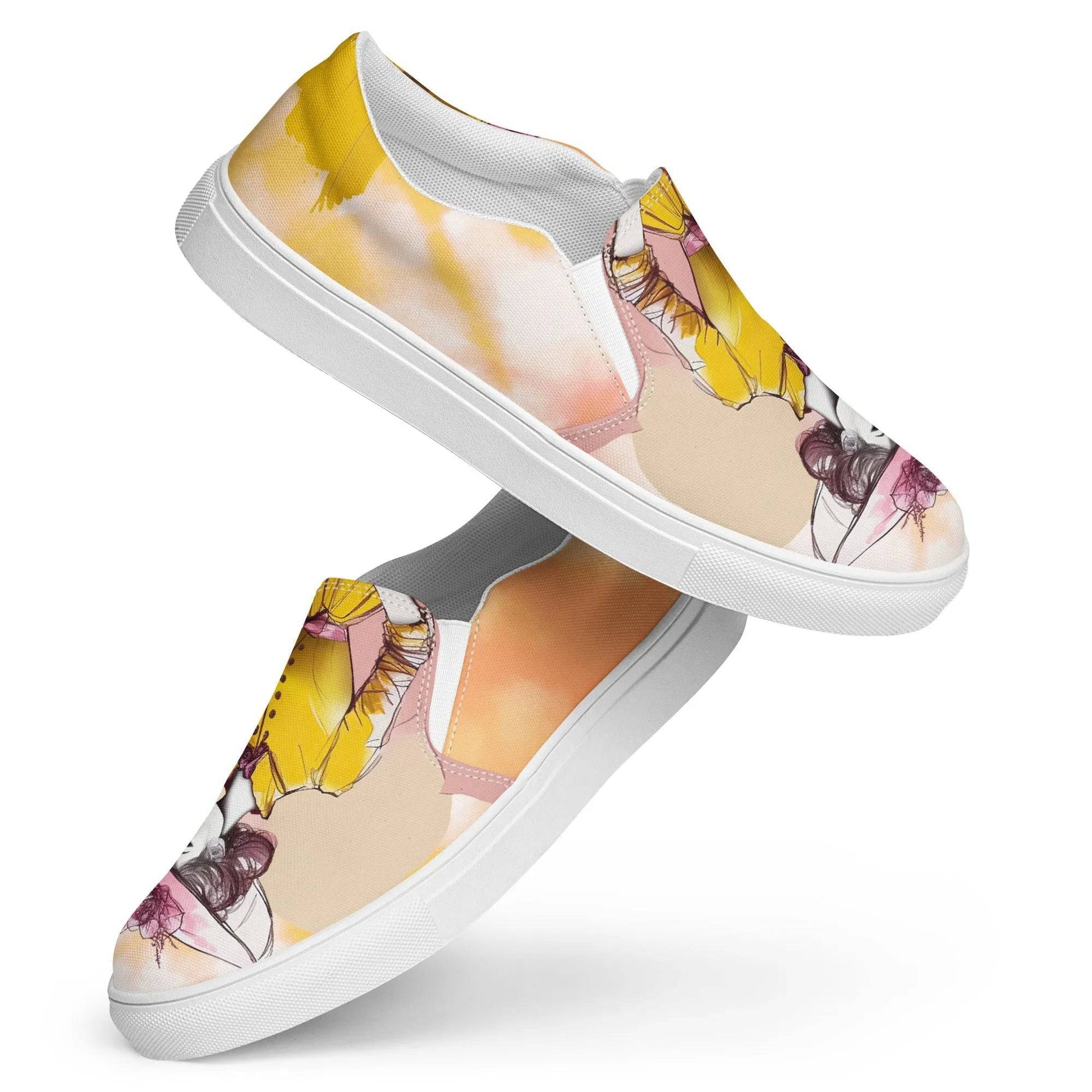 Timeless Elegance - Women’s Painted Slip-on Canvas Shoes - Fashion Latitude