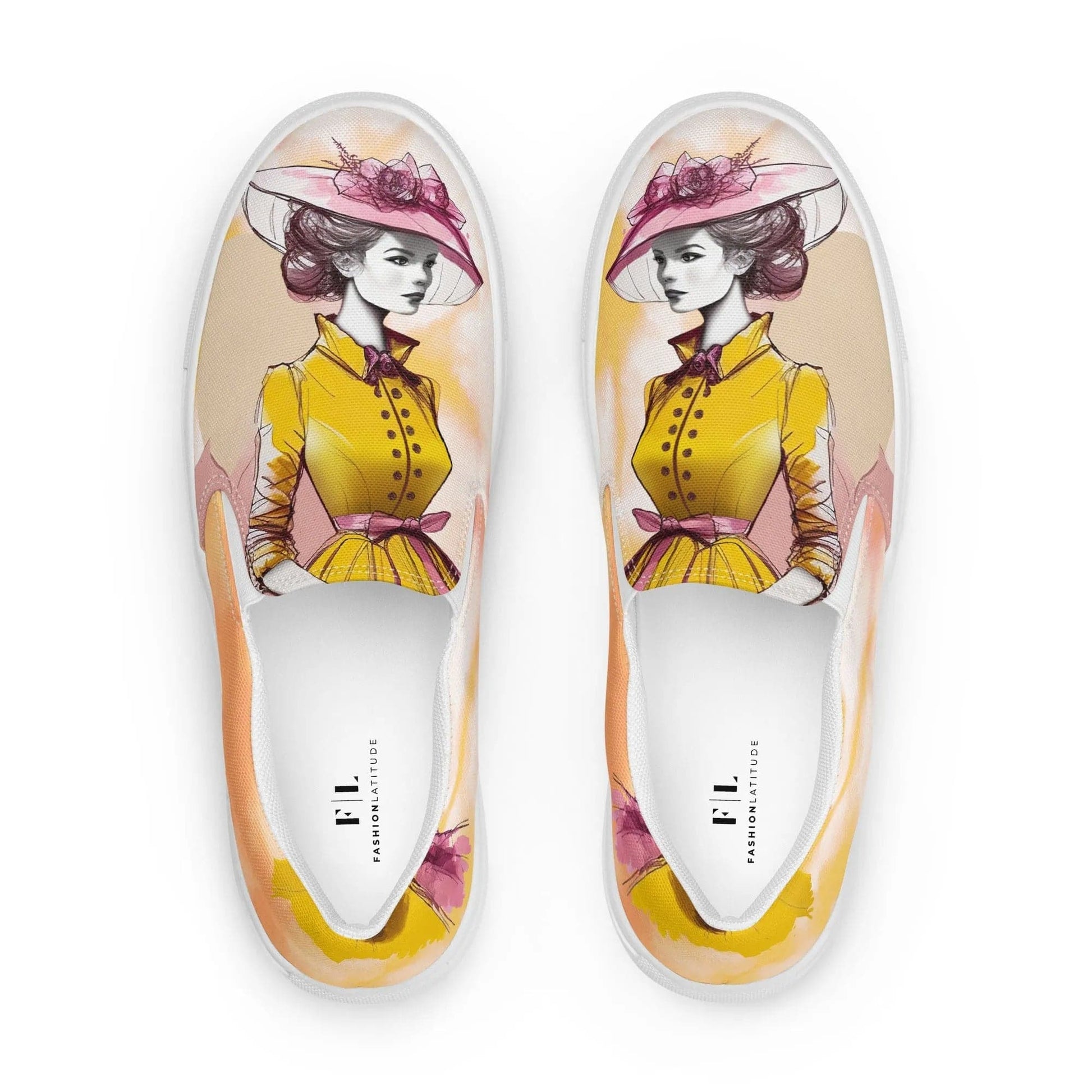 Timeless Elegance - Women’s Painted Slip-on Canvas Shoes - Fashion Latitude