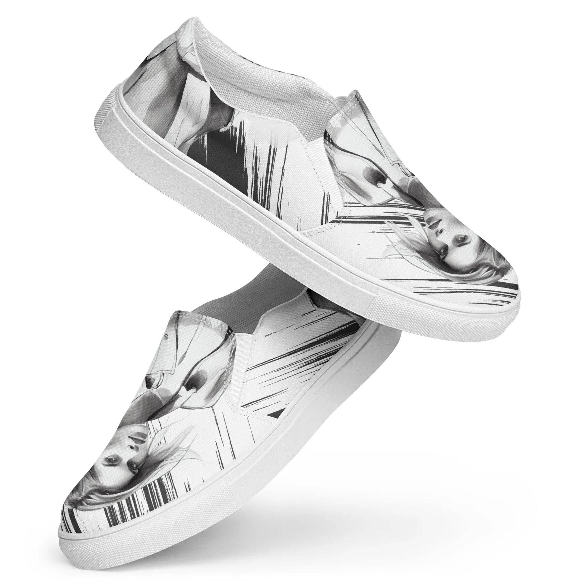 Understated Beauty - Women’s Painted Slip-on Canvas Shoes - Fashion Latitude