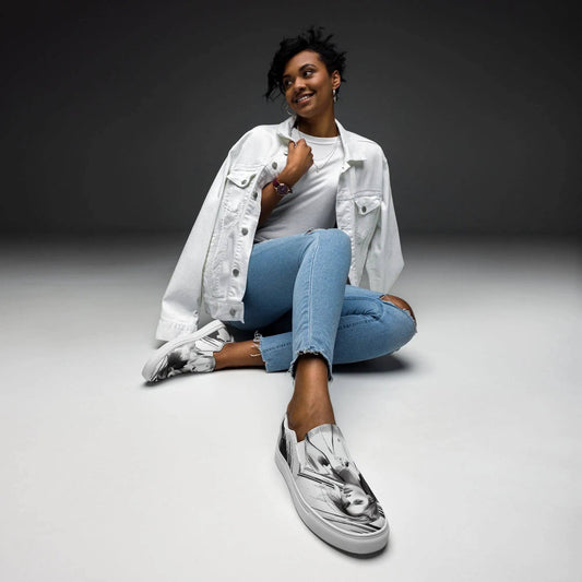Understated Beauty - Women’s Painted Slip-on Canvas Shoes - Fashion Latitude
