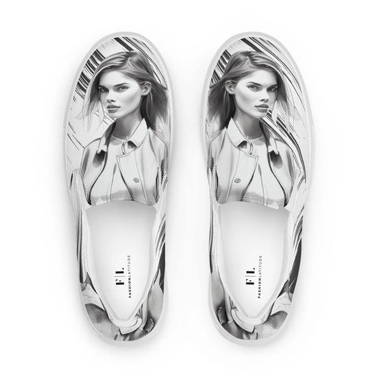Understated Beauty - Women’s Painted Slip-on Canvas Shoes - Fashion Latitude