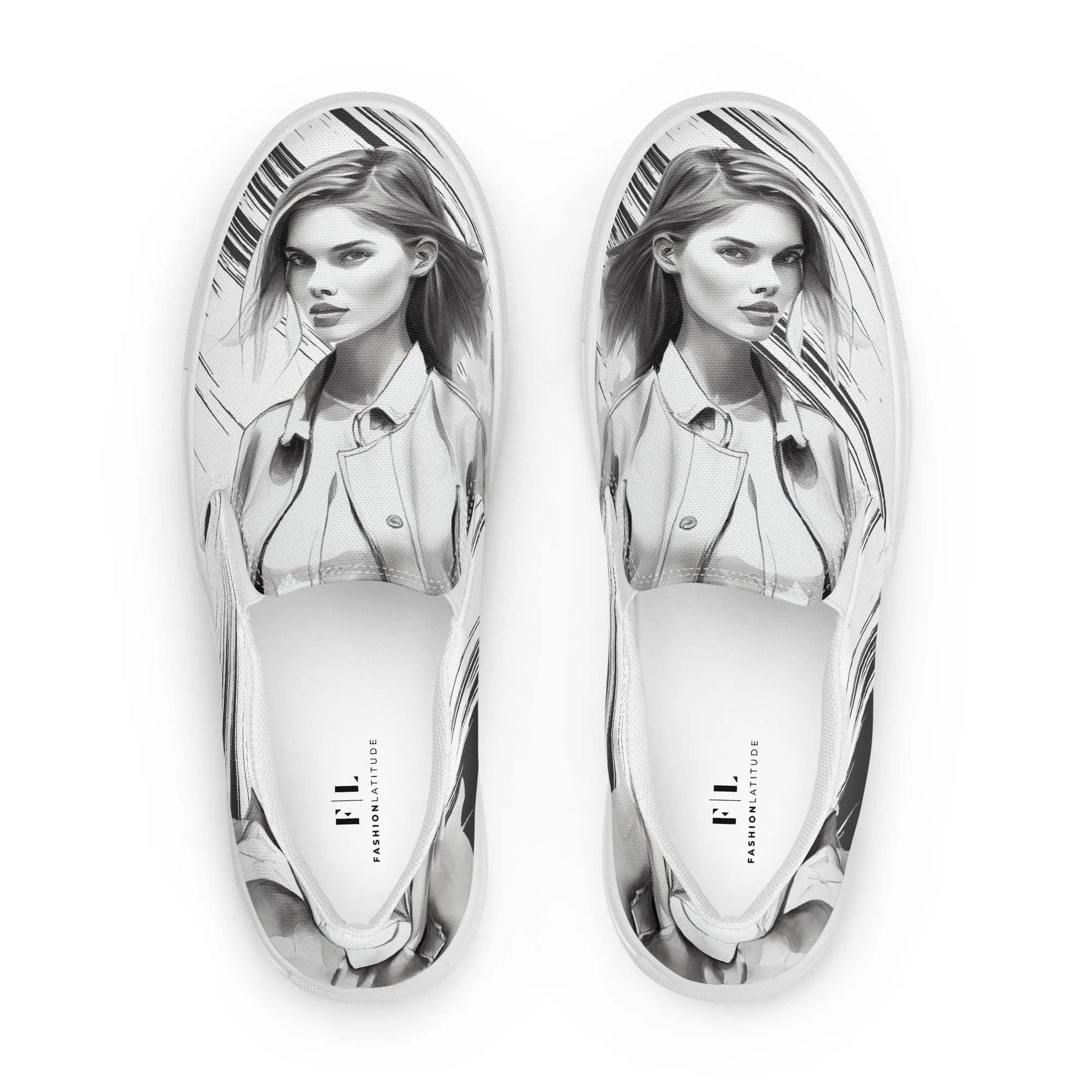 Understated Beauty - Women’s Painted Slip-on Canvas Shoes - Fashion Latitude