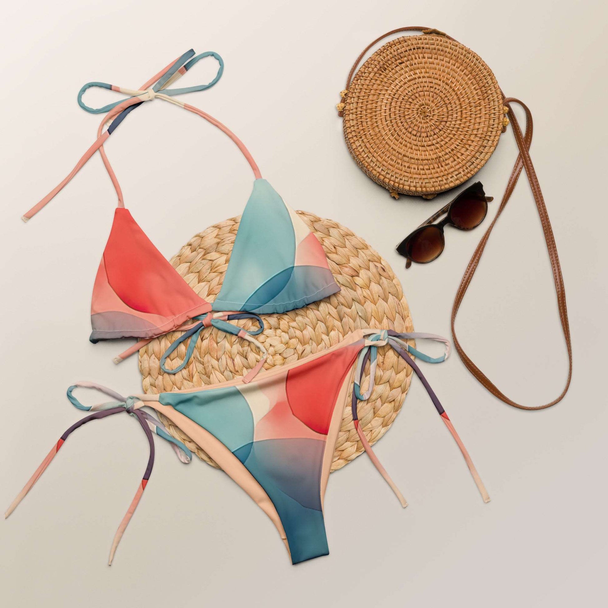 Splash of Serendipity - Designer String Bikini Set with Removable Pads - Fashion Latitude