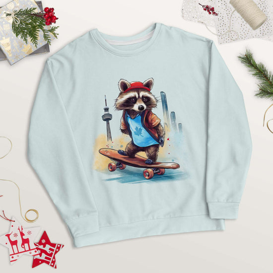 Skateboarding raccoon - Unisex Premium Sweatshirt