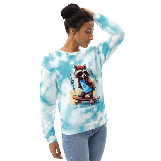 Skateboarding raccoon - Unisex Premium Sweatshirt - Fashion Latitude