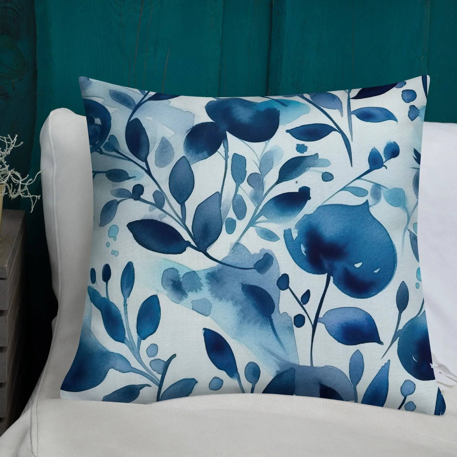 Blue Heart - Premium Decorative Throw Pillow - Fashion Latitude