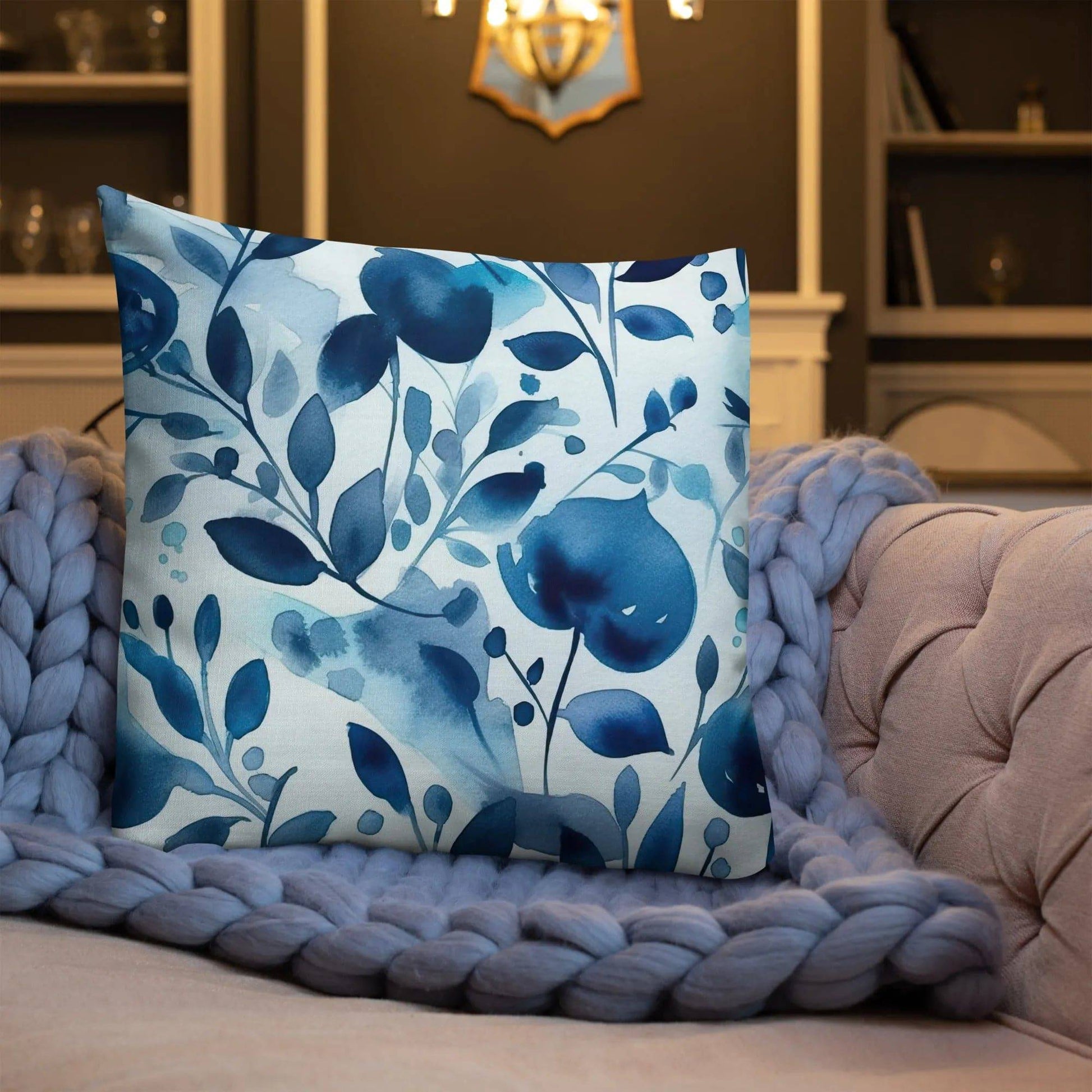 Blue Heart - Premium Decorative Throw Pillow - Fashion Latitude