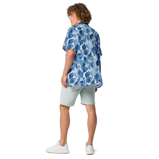 Blue Leaves - Unisex Premium Floral Shirt - Fashion Latitude