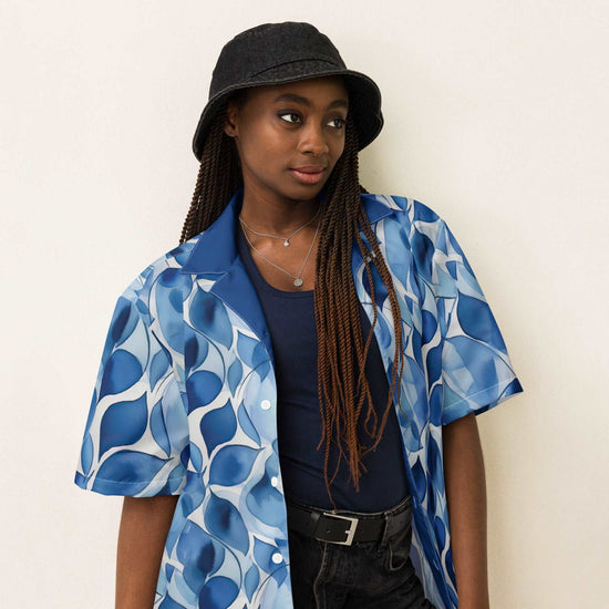 Blue Leaves - Unisex Premium Floral Shirt - Fashion Latitude