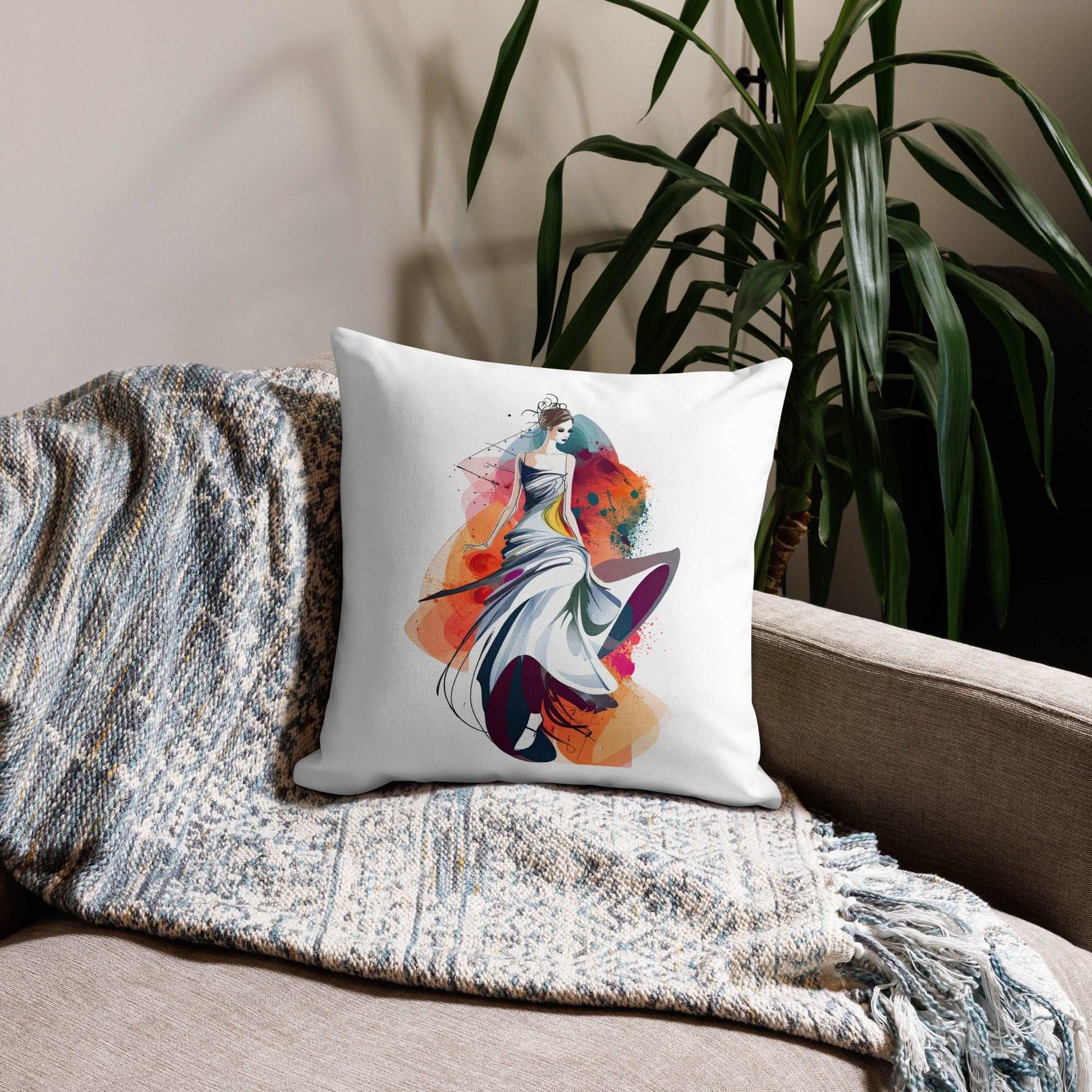 Dancing Melodies - Premium Decorative Throw Pillow - Fashion Latitude