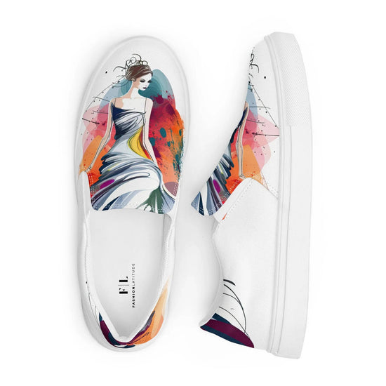 Dancing Melodies - Women’s Painted Slip - on Canvas Shoes - Fashion Latitude