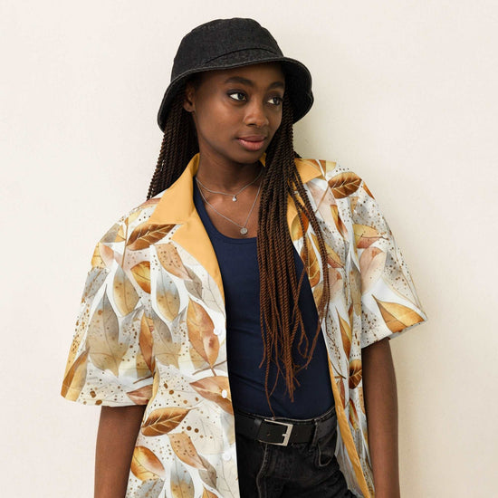 Golden Leaves - Unisex Premium Floral Shirt - Fashion Latitude