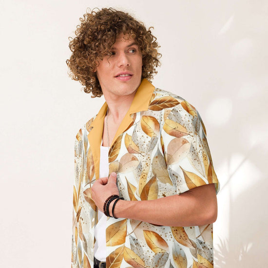 Golden Leaves - Unisex Premium Floral Shirt - Fashion Latitude