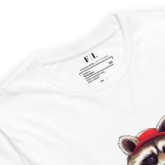 Skateboarding Raccoon - Unisex Eco Cotton Tee - Fashion Latitude