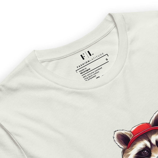 Skateboarding Raccoon - Unisex Eco Cotton Tee - Fashion Latitude