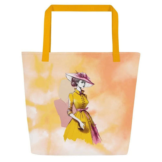 Timeless Elegance - Large Beach Tote Bag - Fashion Latitude