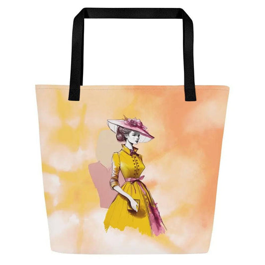 Timeless Elegance - Large Beach Tote Bag - Fashion Latitude