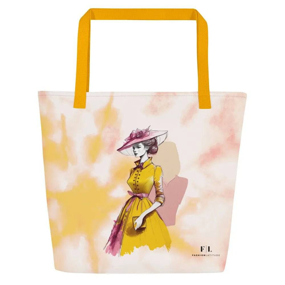 Timeless Elegance - Large Beach Tote Bag - Fashion Latitude