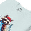 Skateboarding Raccoon - Unisex Eco Cotton Tee