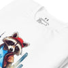 Skateboarding Raccoon - Unisex Eco Cotton Tee